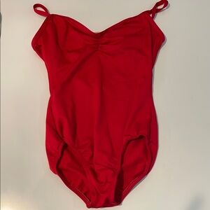 Red Simple pinched front Motionwear Leotard